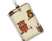 SALE iPhone 5 Case  Fabric iPhone 5 Cover Cute iPhone 4 Case Owl iPhone Cover iPhone 4s Case Cell Phone Case - Cute Owl rust brown (RTS)
