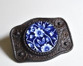 Simple Circle Recycled China Belt Buckle - Colorful Birds