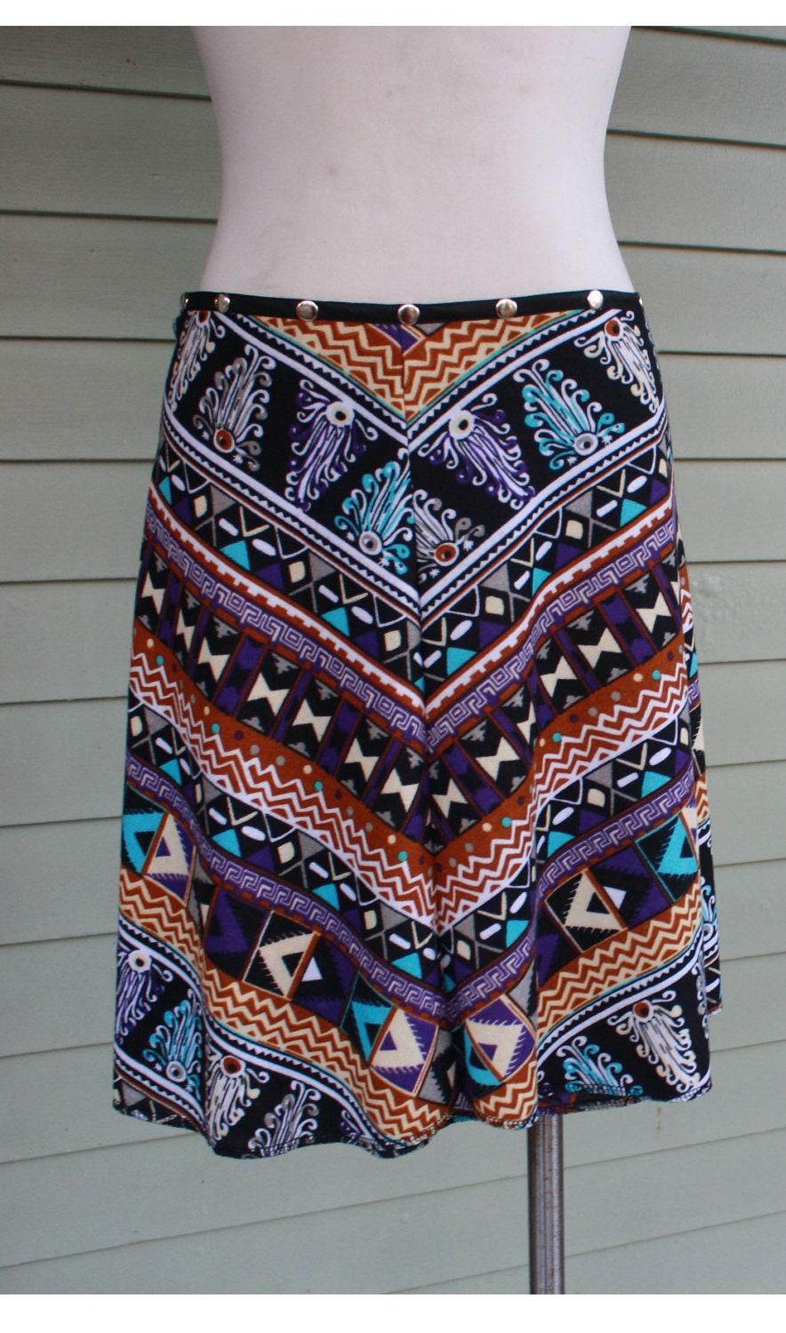 Snap Around Skirt  "Tribal Chevron"