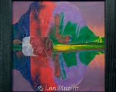 Time - small framed original abstract collage