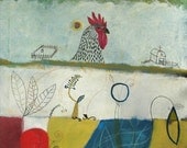 Rooster Landscape, an archive print