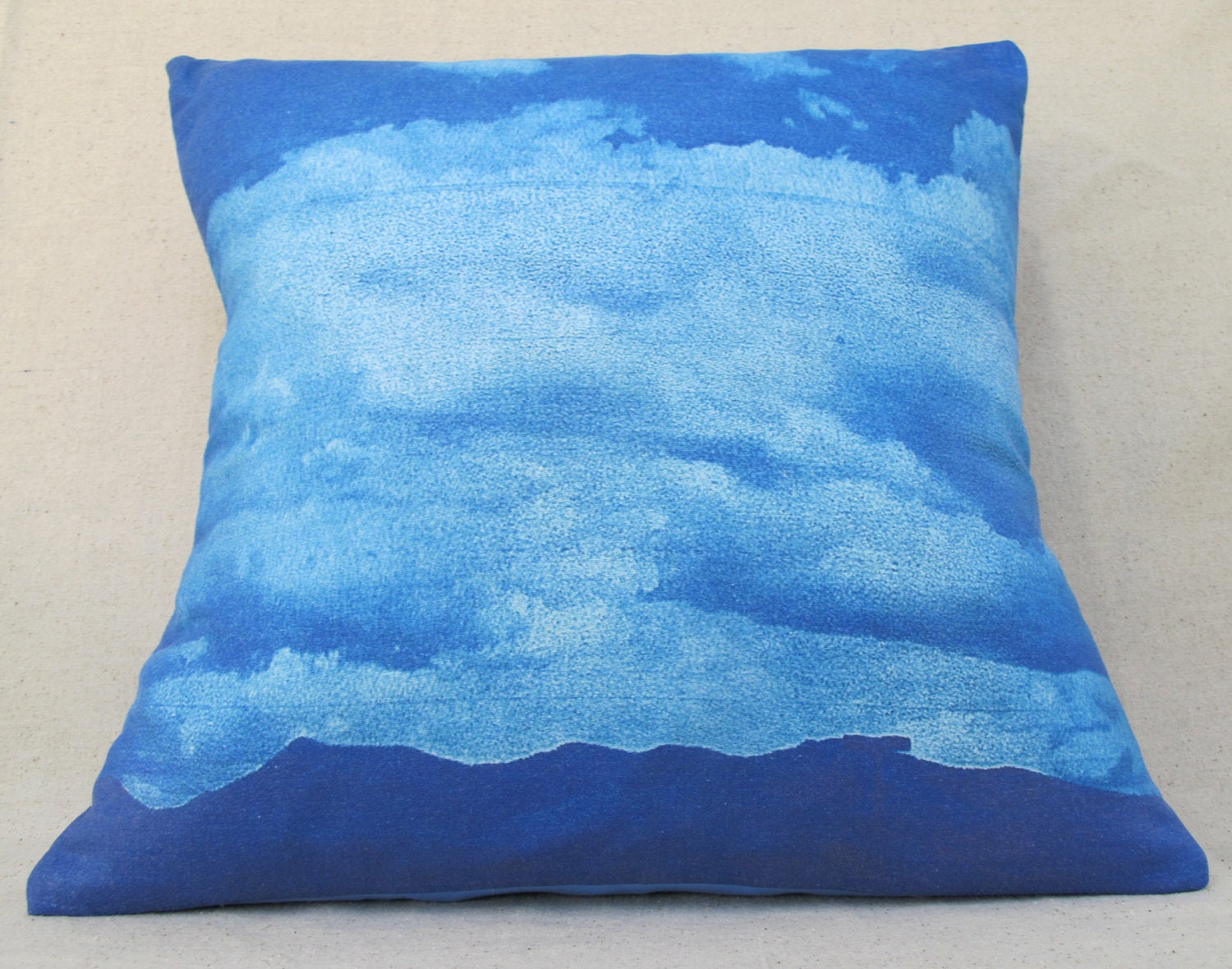 sunprint pillow -- cloudy day