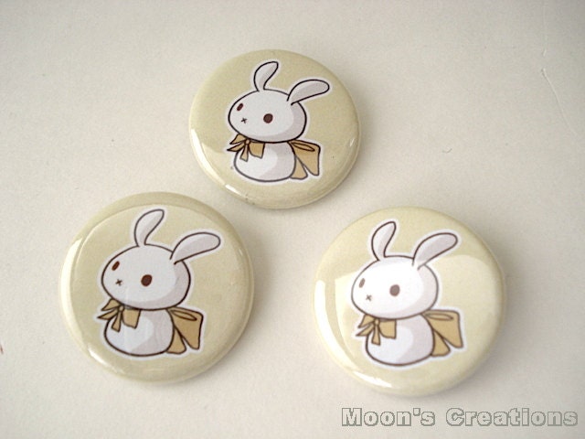 Ribbon Moon Bun Pinback Button