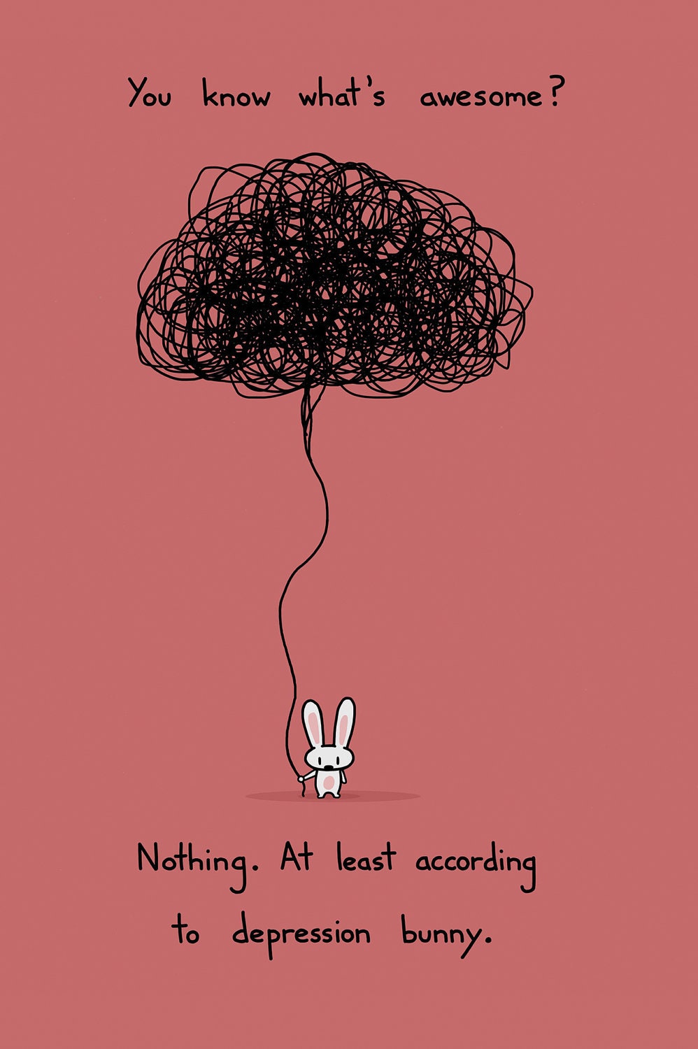 Depression Bunny Greeting Card