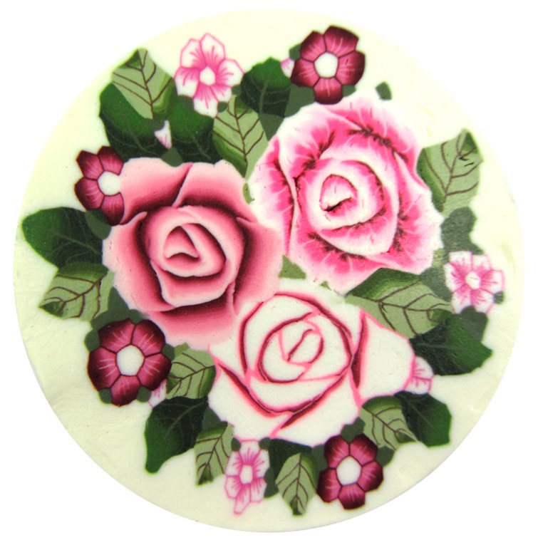 Complex and rich polymer clay milefiore flowers cane