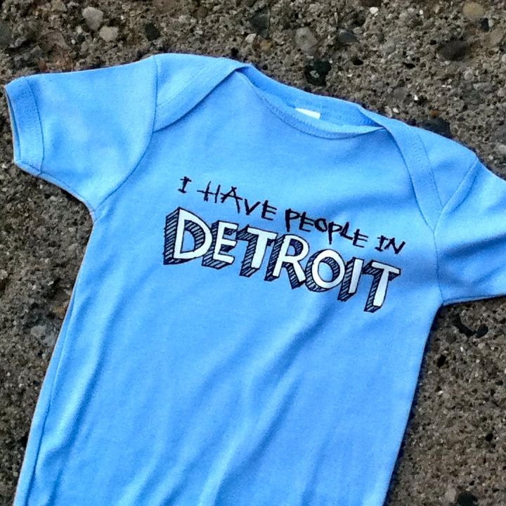 I have people in Detroit - onesie - baby blue