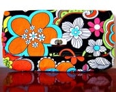 Mini Clutch - Flower Power Orange Hippie SALE
