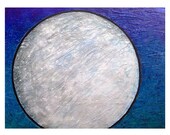 Serenity : Contemporary Zen Sky, Moon - 11x14 Metallic Print