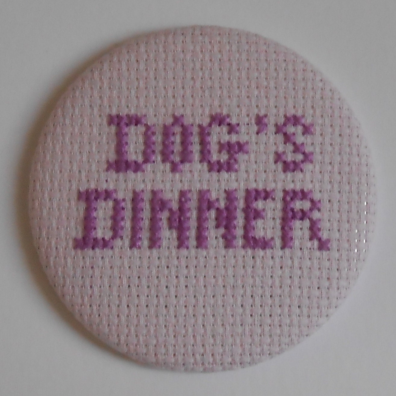 SALE Dogs Dinner Cross Stitch Pocket Mirror in Pastel Purple and Lilac - Rude Slang Offensive