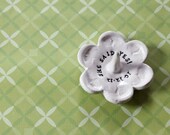 Personalized Ring Holder Dish With Custom Message, Ceramic Pottery