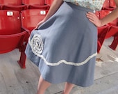 Wool Skirt 1940s Style With Lace Trim CUSTOM SIZES AVAILABLE