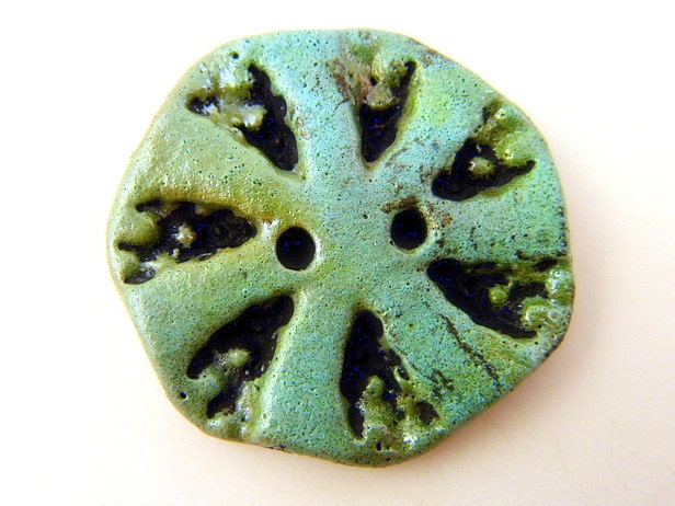 Raku Ceramic Button Raku Jewelry Supplies Handmade by MAKUstudio