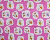 Japanese Fabric Heather Ross for Kokka Nursery Versery Fat Quarter - Piggies - hot pink