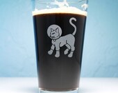 Astronaut Cat Beer Glass - sci fi or underwater scuba cat