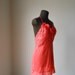 Boho Coral Tattered Gown Shabby Chic Halter Bright Orange Lace Short Formal Bohemian Prom Party Evening Dress