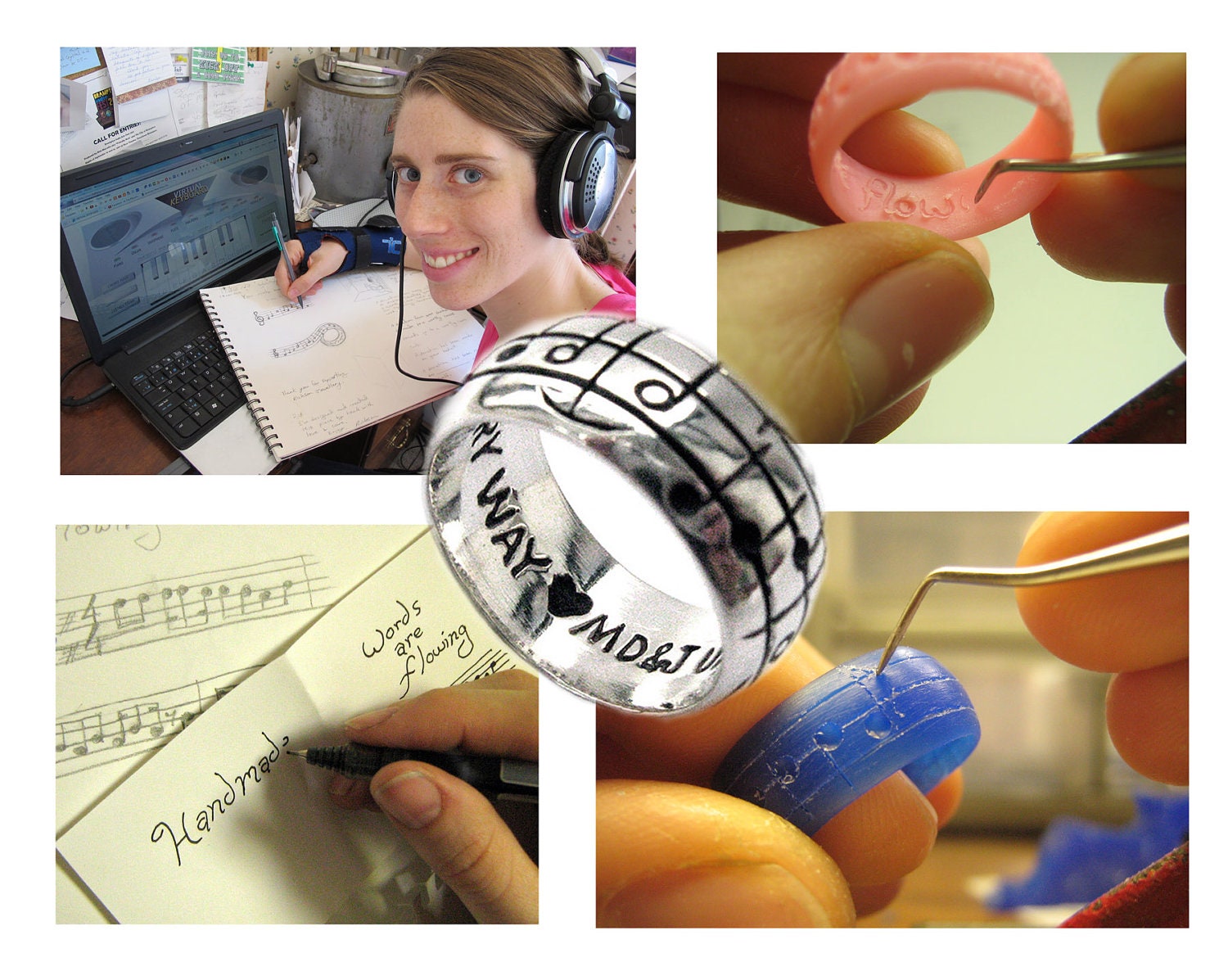 Personalized Song Ring - Custom Ring - Sterling Silver Ring - Gifts for Him - Gifts for Her - Handmade Sheet Music Jewelry - Rickson