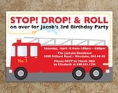 Firetruck Invitation - Fireman Invitation - Firefighter Invite - Boy Birthday Invitation - Birthday Invitation - DIY Printable Invitation