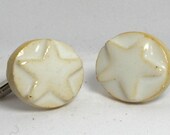 Star Ceramic Stoneware Cuff Links - White
