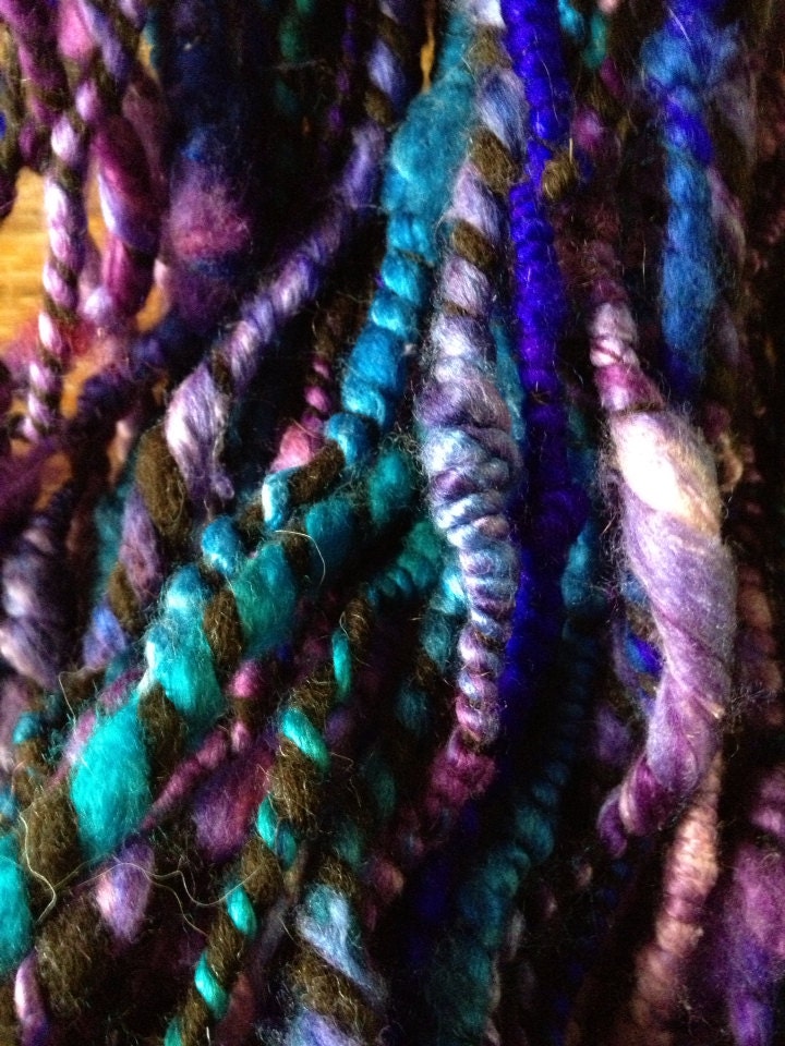 Mambo Number Five silk handspun coiled art yarn 28 yards 