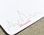 Personalized Stationery  New York Skyline -  Set of 8 Notecards