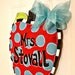 Teacher Apple Burlap Door Hanger Decoration HUGE - Polka Dots Back to School