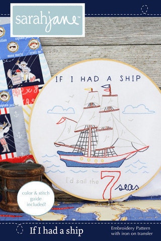 Embroidery Pattern PDF - If I Had a Ship