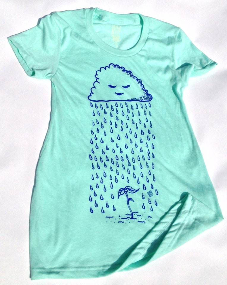 Lil' Sprout Maternity Tshirt in Aqua Green (Made in USA)