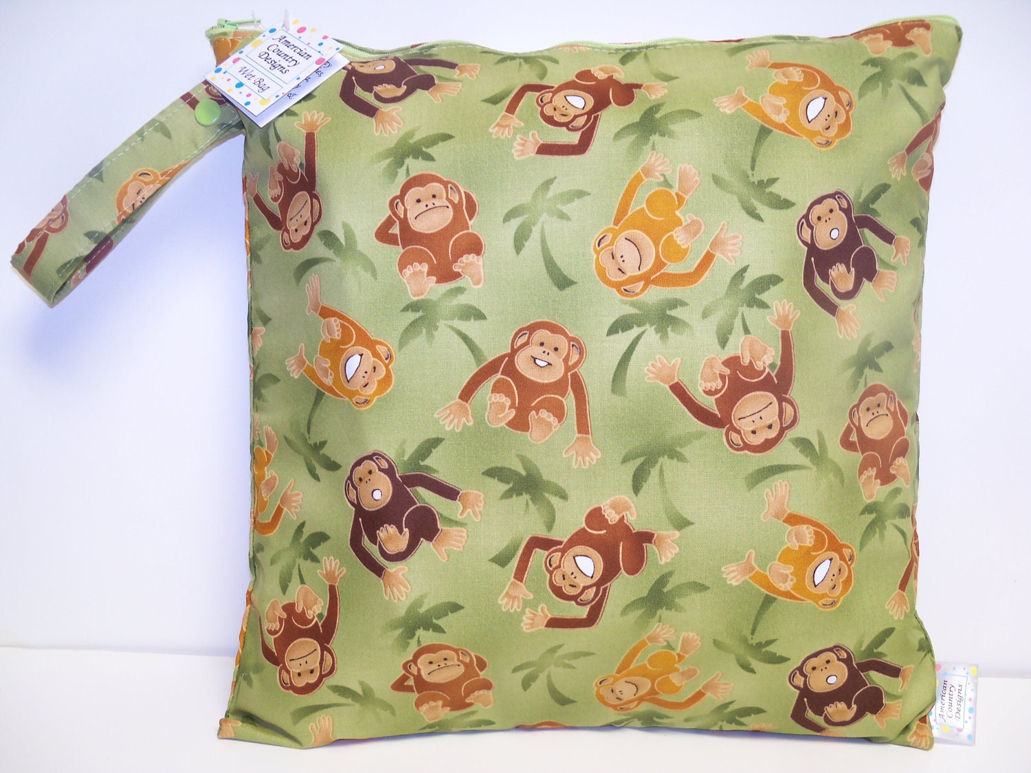 Medium Wet Bag - Wet Bag - 14 X 14 - Monkeys
