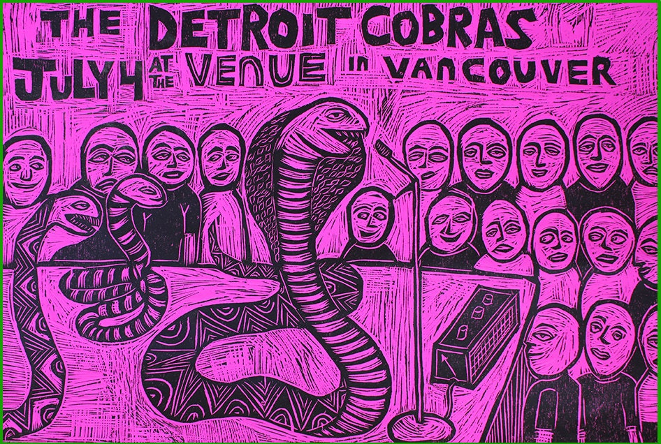 Detroit  Cobras Gig Poster Vancouver July 4  2012
