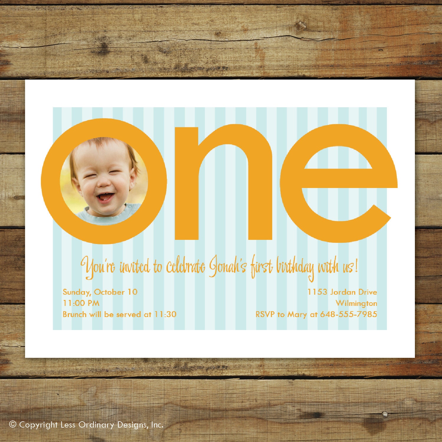 first birthday party invitation - ONE