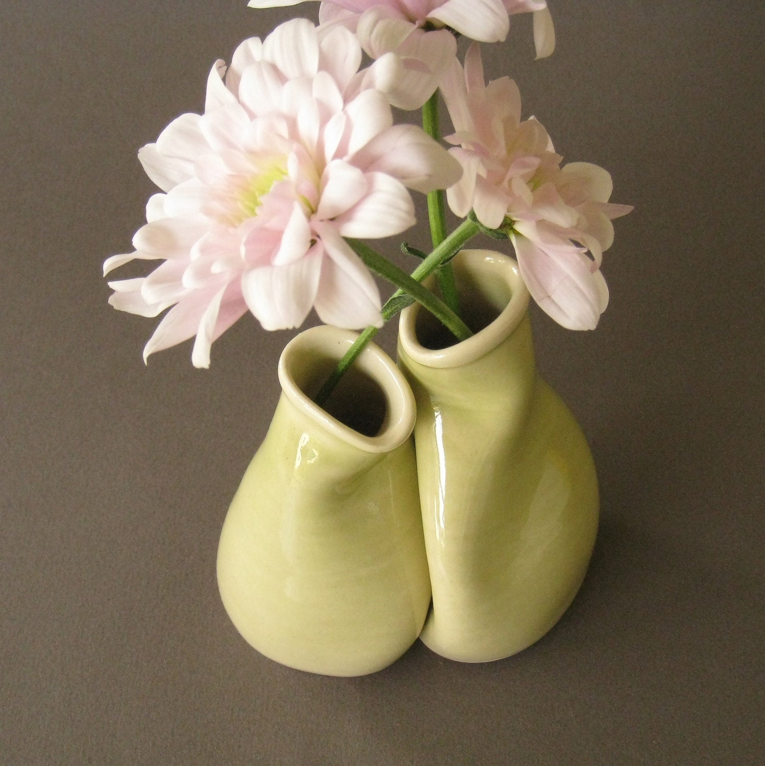Delicate Bud Vase Pair, Unique wedding, engagement or anniversary gift, "Only one for me"