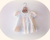 Vintage Pale Rainbow Sherbert Colored Dress