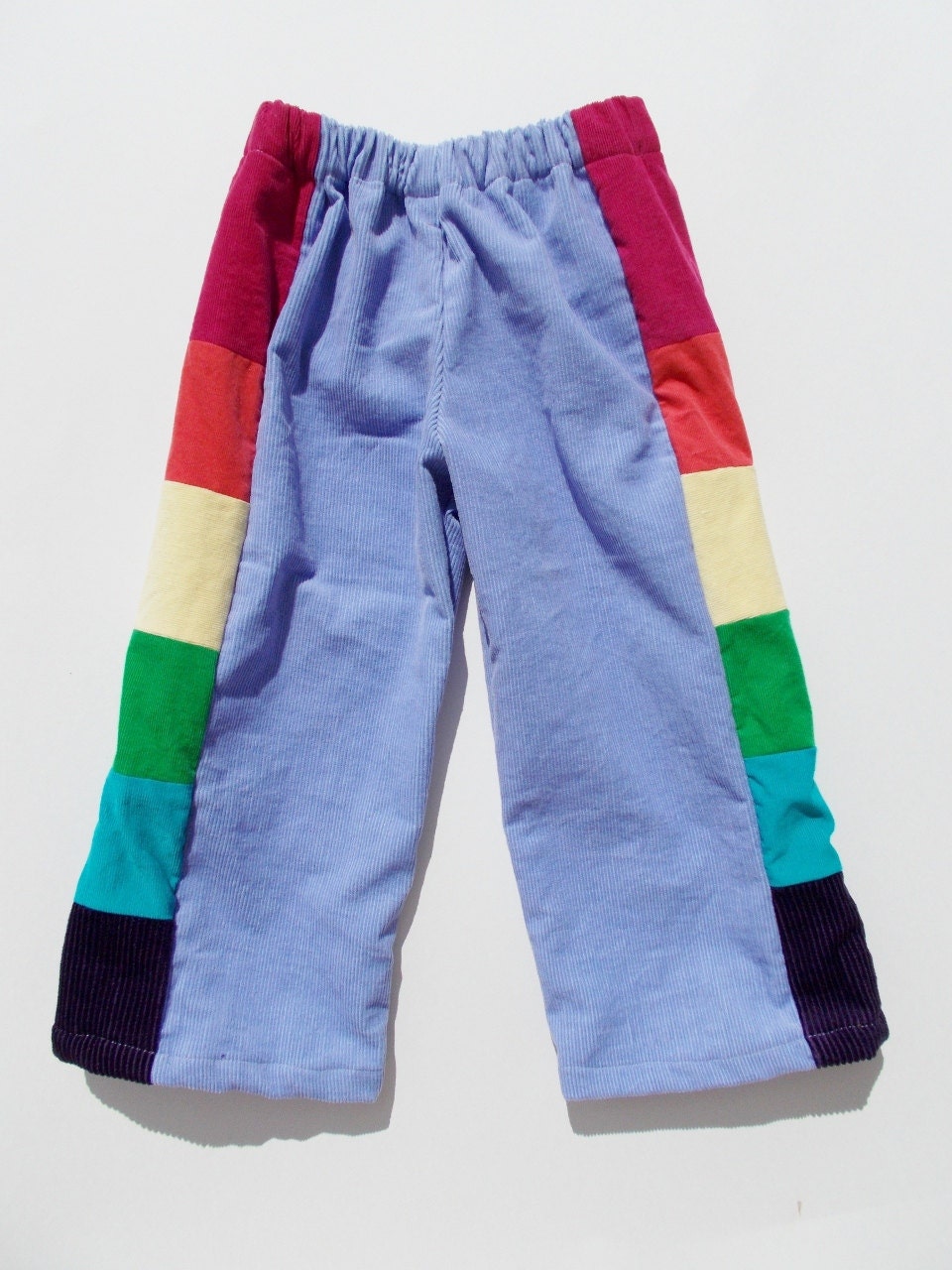 Pants for Girls...baby  toddler... lavender purple rainbow corduroy patchwork... 6 months, 12 months, 18 months, 2T, 3T, 4T...Limited