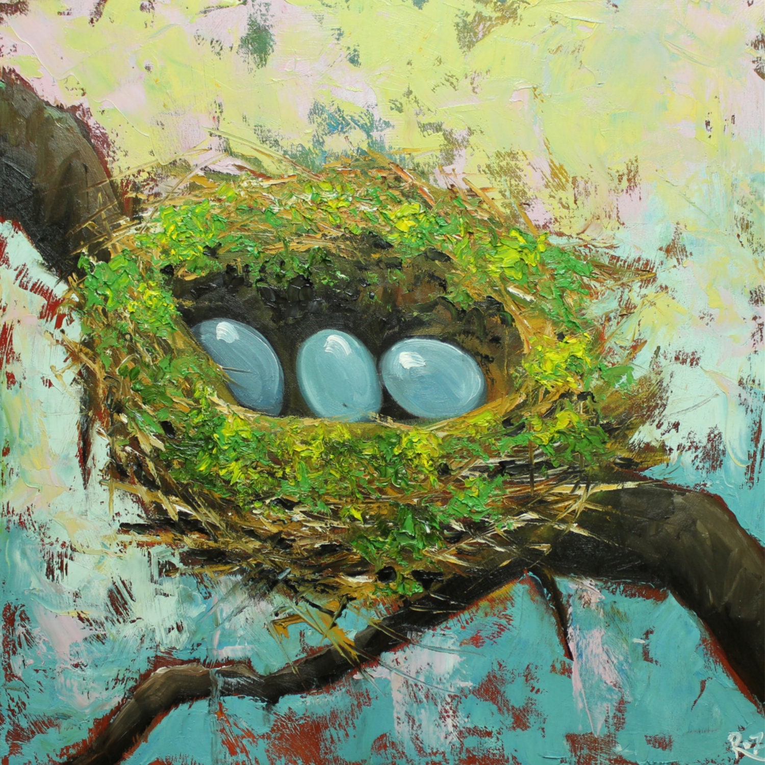 Print Nest 220 20x20 inch print of Roz painting