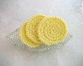 Three Round Scrubbies in Yellow