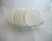 Set of Six White  Dish Scrubbies