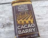 Vintage 1930 French  cocoa Barry tin box kitchenware