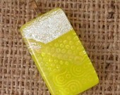 Yellow Fused Dichroic Glass Pendant Dichroic Jewelry, Fused Glass Jewelry