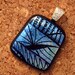 Etched Dichroic Pendant, Fused Glass Pendant, Blue Dichroic Pendant