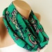 SALE - Saint Patrick's Day - Infinity Scarf. Loop Scarf ..Chiffon and cotton... Green Scarf
