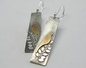 Birds in a Tree Sterling and Brass Earrings