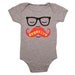 Brooklyn Mustache - Baby One Piece Bodysuit New York Glasses Cute Adorable Funny Hipster Romper Jumper Grey Onesie