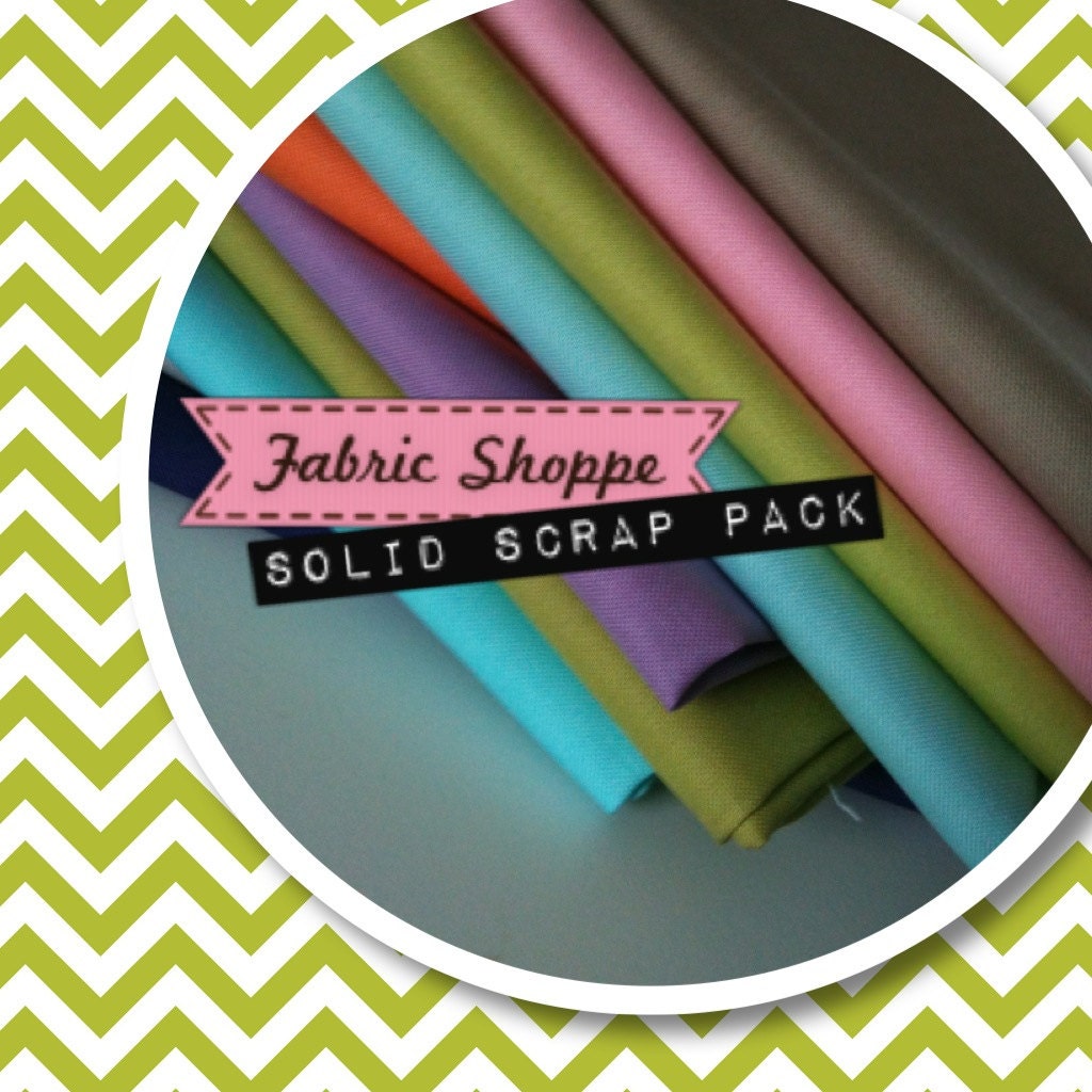 SALE Scrap Pack of designer Kona and Bella solids quilt and craft fabrics- 1 pound of fabric