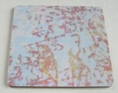 wood Coaster - kitchen decor - square apple blossom set of 4