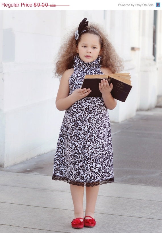 On Sale 2.50 Off Whimsy Couture Sewing Pattern/Tutorial PDF -- Poet Collar Top/Dress -- sizes 0m - 12 girls Instant
