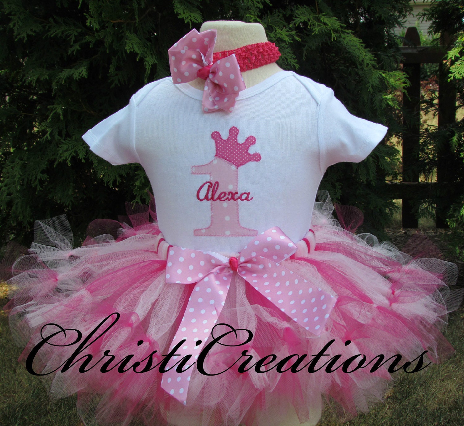 1st Birthday Princess Crown with Number Petti Tutu Set, Party Outfit, Sizes 1yr thru 4yrs