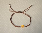 Yellow and Brown Evil Eye Bracelet - Adjustable