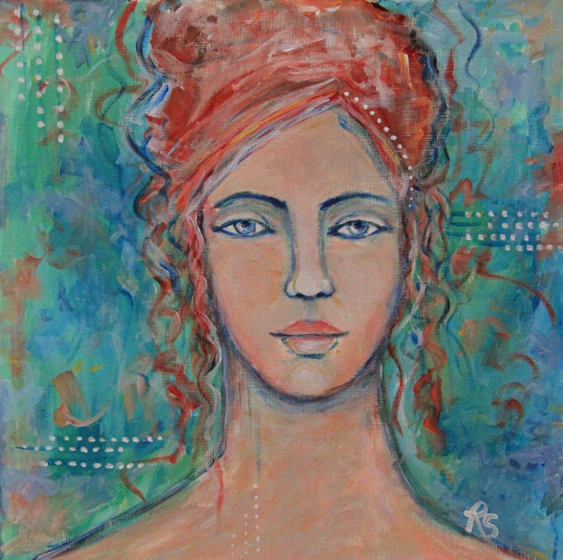 Eyes Of Blue - Original Mixed Media Painting