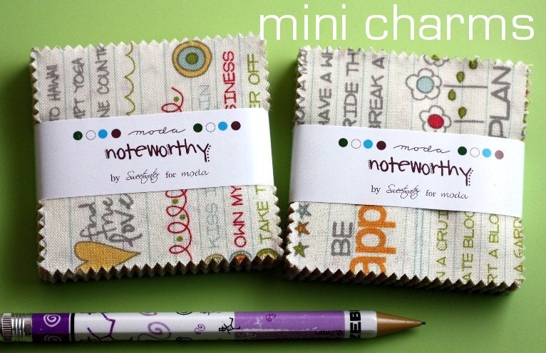 2 MINI charm pack NOTEWORTHY Moda Fabric by Sweetwater