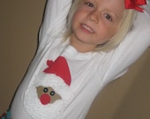 CLEARANCE SALE...Girl's Santa Christmas Shirt 6/7